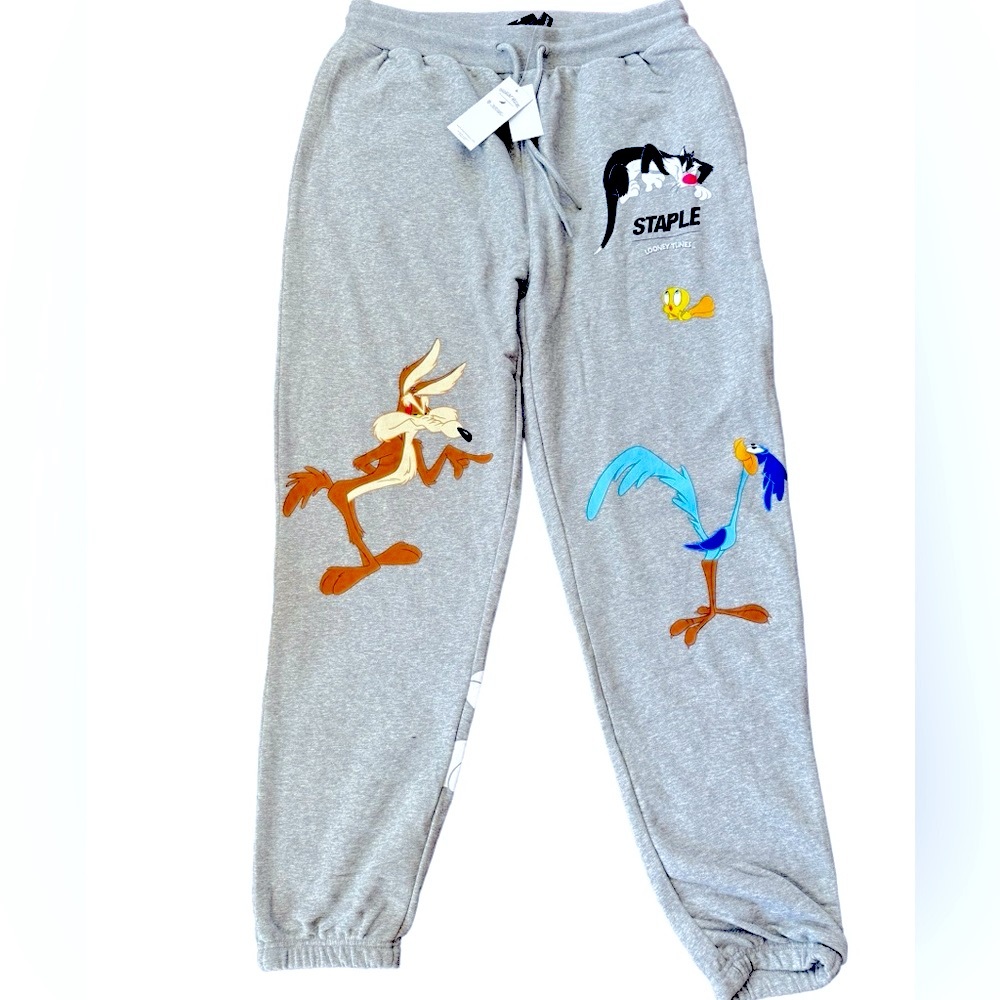 Adorable 🐥🙀🐰Looney Tunes Sweatpants XL unisex Collab w/Staple Clothing NWT